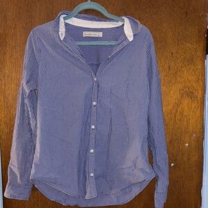 Abercrombie & Fitch Navy Striped Button Down Shirt